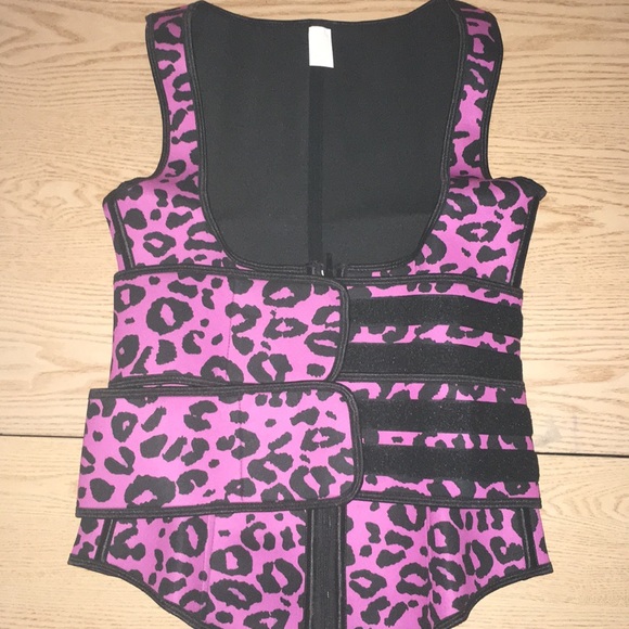 New Pink Black Animal Print Waist Trainer Size Medium - Picture 10 of 14